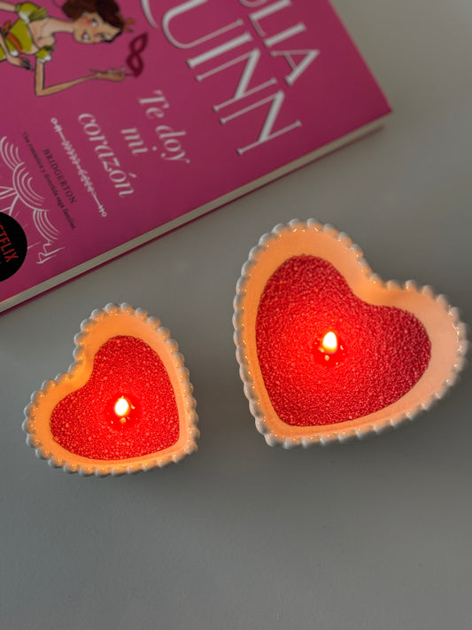 Vela Arena + Recipiente corazón S